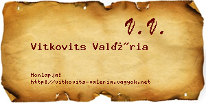 Vitkovits Valéria névjegykártya